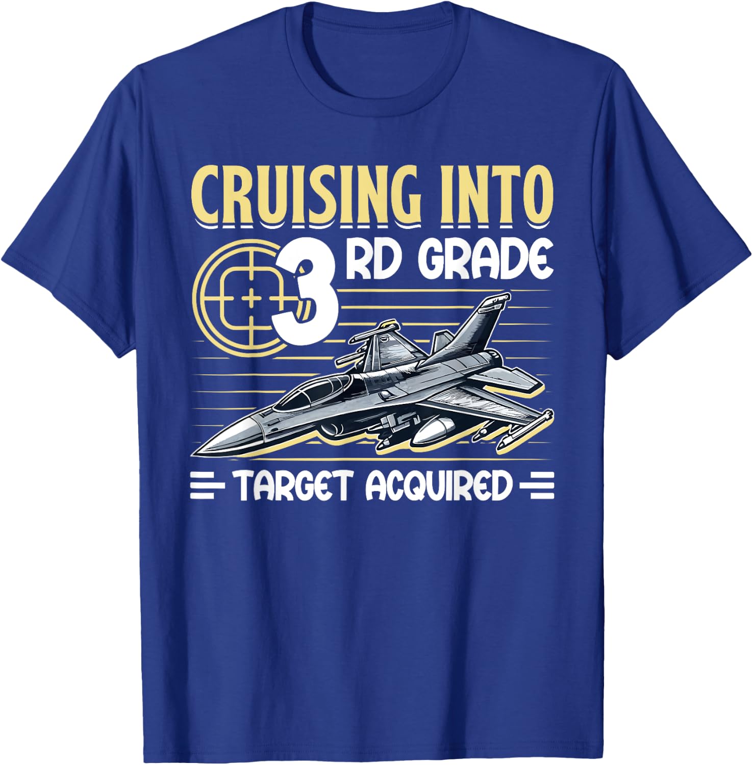 Cruising Into 3rd Grade Jet Fighter First Day Back To School T-Shirt - T-Shirt | Royal