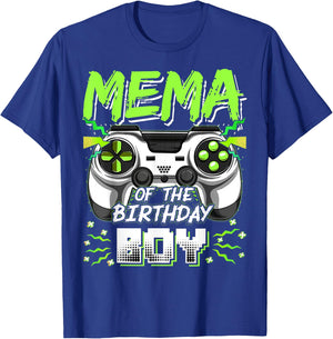 Mema Of The Birthday Boy Video Game Bday Party T-Shirt - T-Shirt | Royal