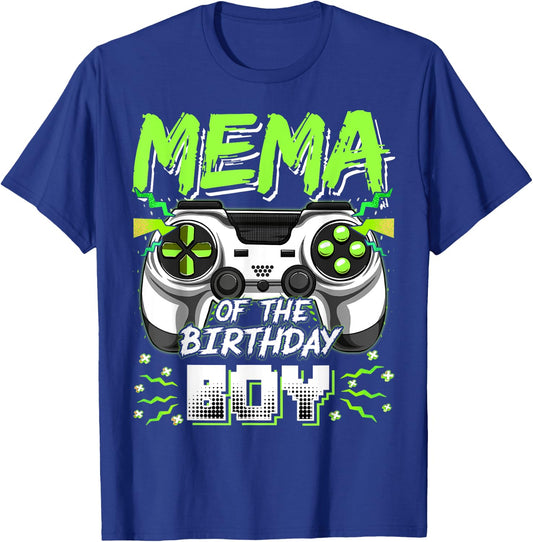 Mema Of The Birthday Boy Video Game Bday Party T-Shirt - T-Shirt | Royal