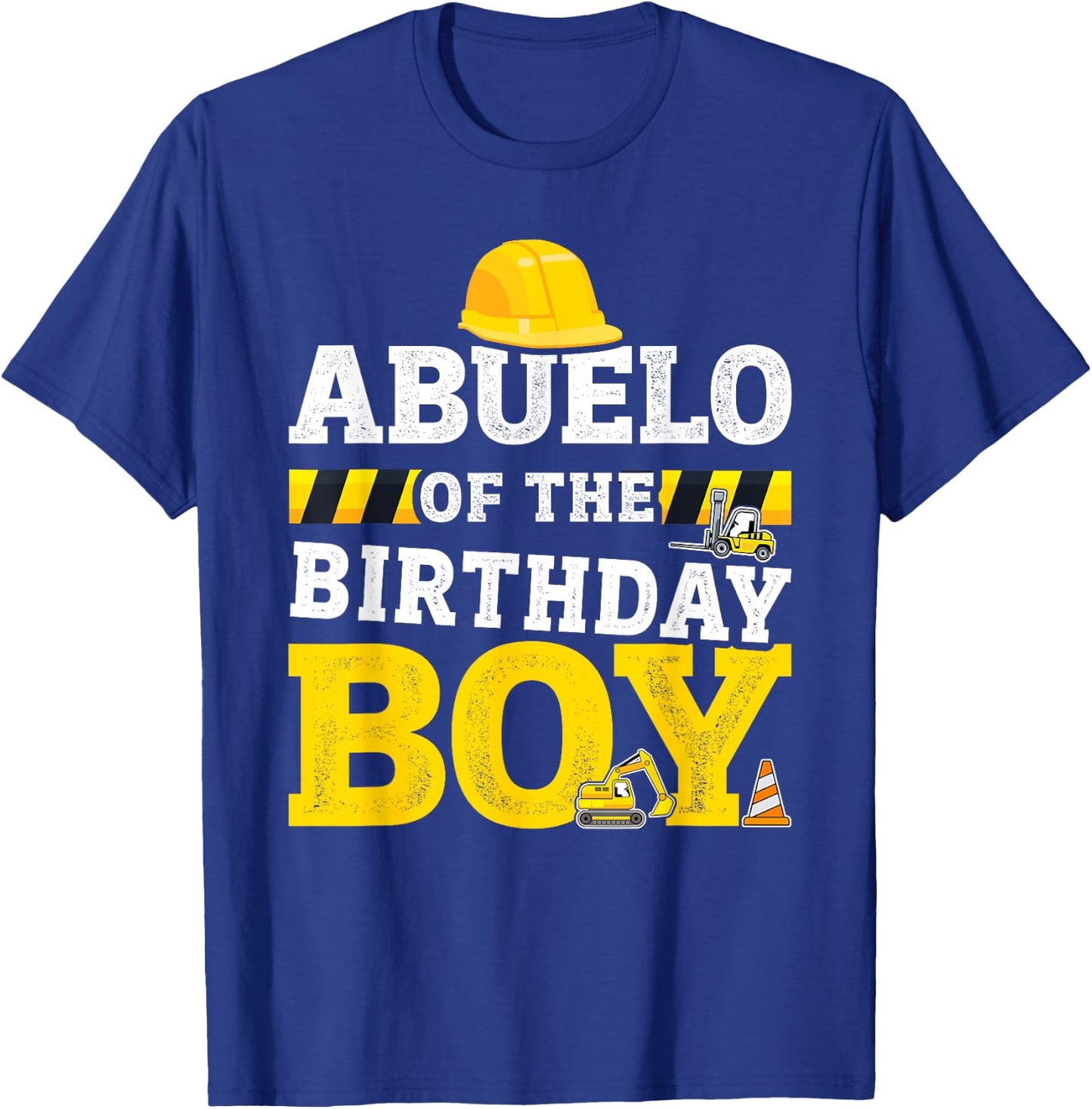 Abuelo of birthday boy matching family construction party T-Shirt - T-Shirt | Royal