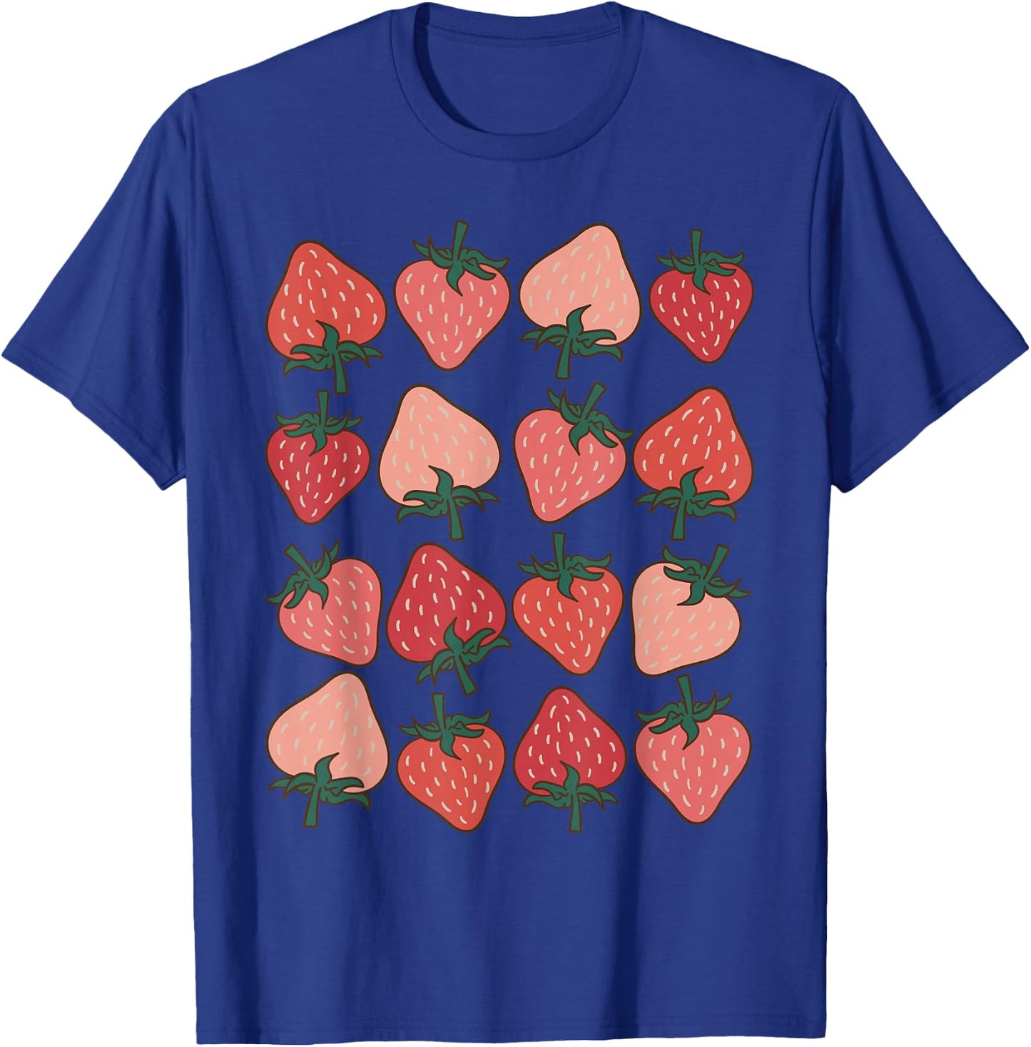 Strawberry Pattern Fruitarian Berry Strawberries Fruit Lover T-Shirt - T-Shirt | Royal