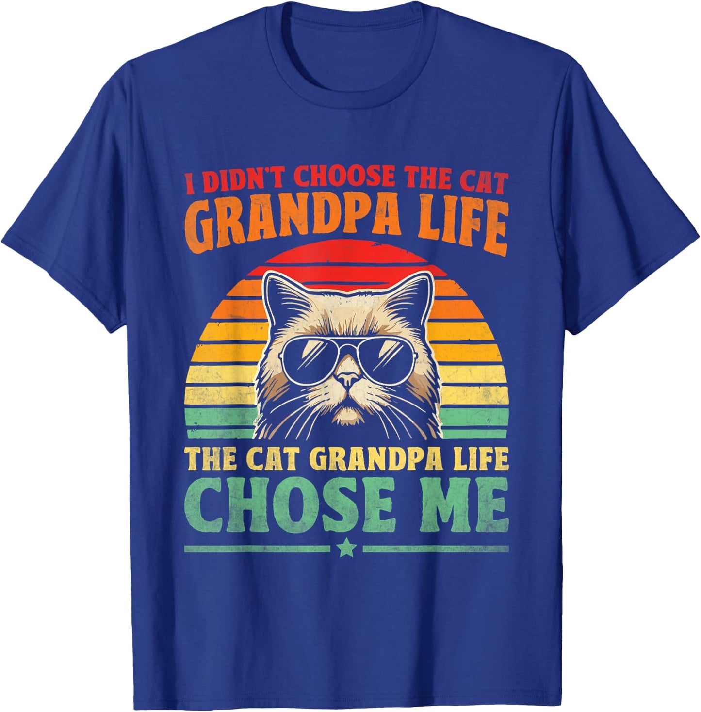 Cat Grandpa Life Cat Lover Grandpa Cat Grandfather T-Shirt - T-Shirt | Royal