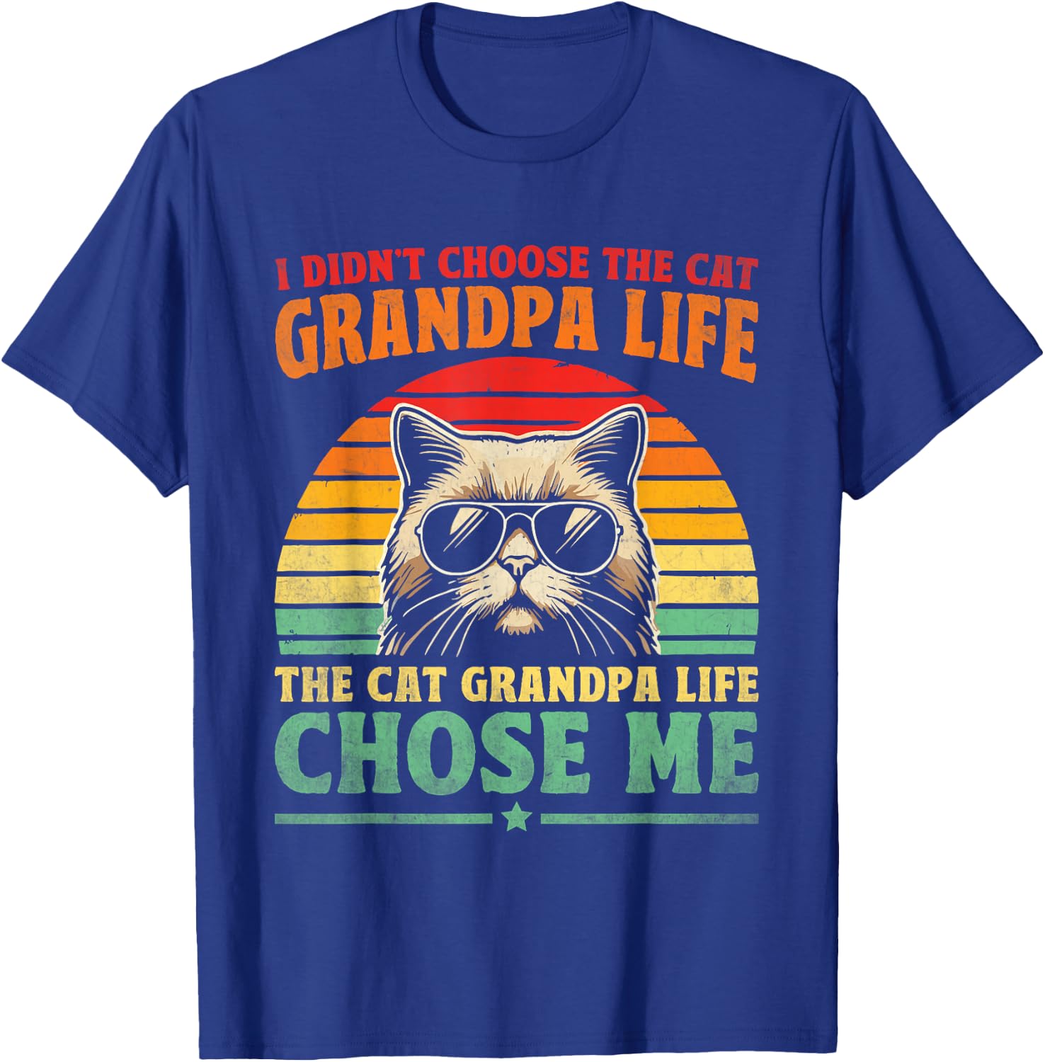 Cat Grandpa Life Cat Lover Grandpa Cat Grandfather T-Shirt - T-Shirt | Royal