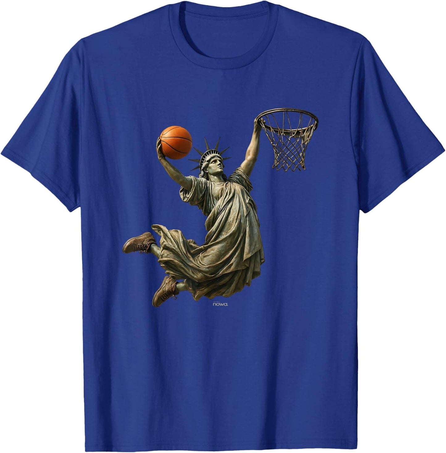 Lady Liberty Basketball - SLAM Dunk ONE Hand ON The Rim T-Shirt - T-Shirt | Royal