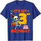 Kids Boo It's My 3rd Birthday Halloween Skeleton 3 Years Old T-Shirt - T-Shirt | Royal