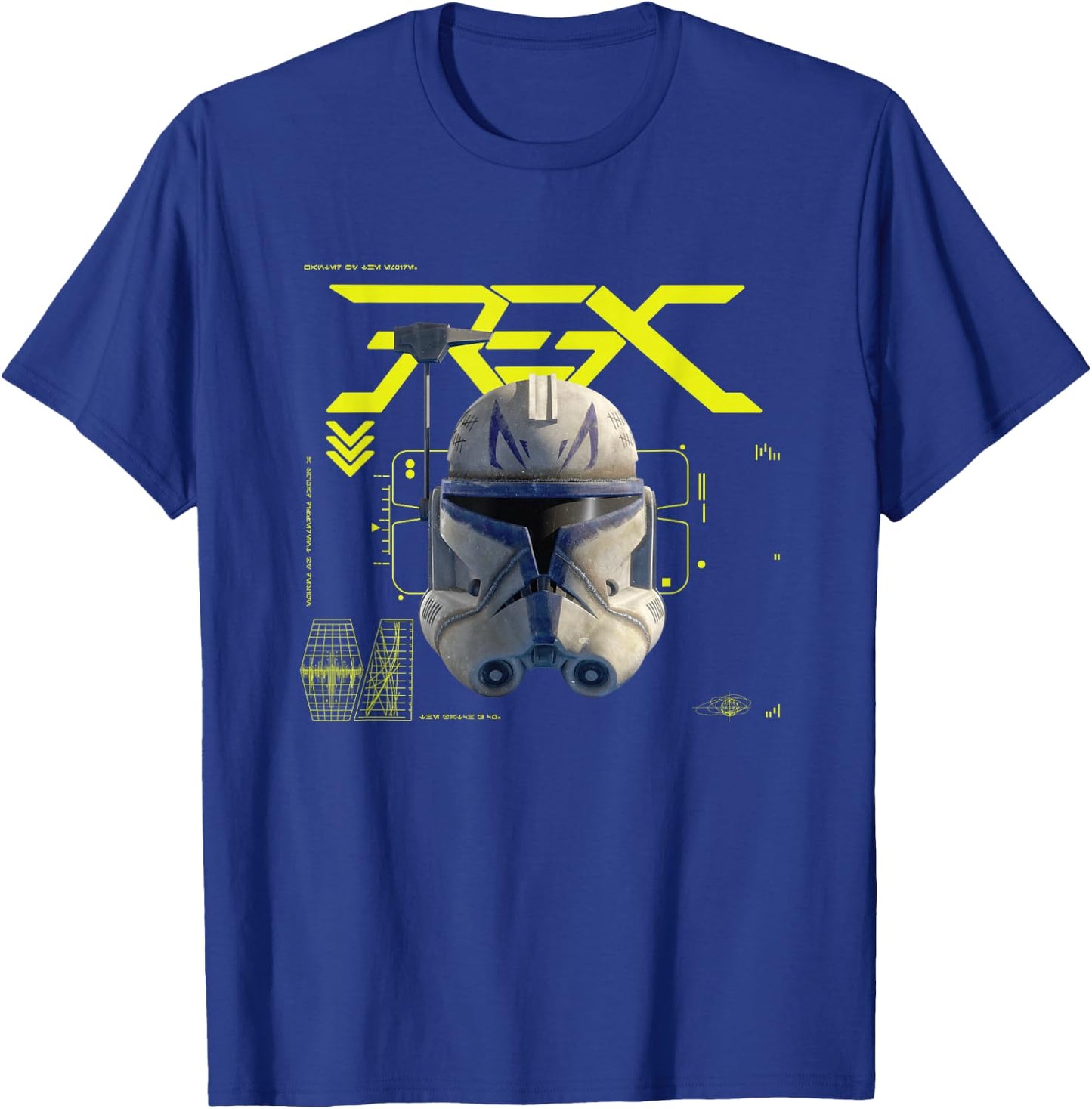 Star Wars The Bad Batch Epic Captain Rex Helmet Chest Poster T-Shirt - T-Shirt | Royal