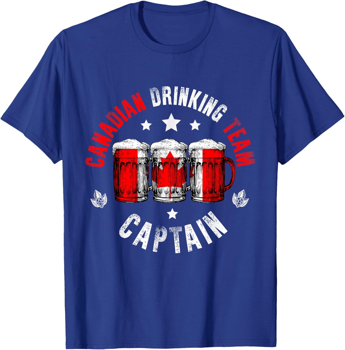 Drink Beer Can Canada Flag Funny Drinking Canadian Team T-Shirt - T-Shirt | Royal