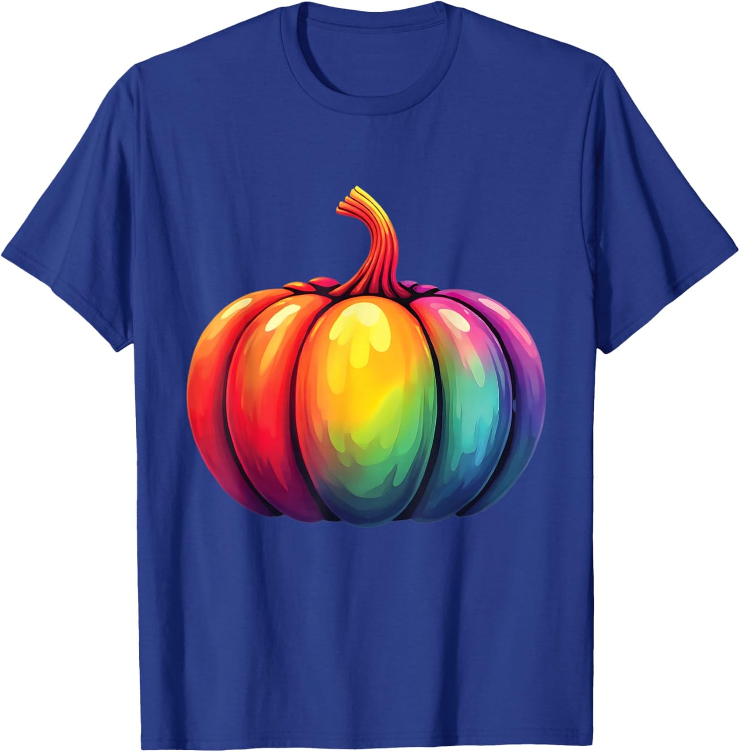 Vibrant Rainbow Pumpkin Graphic T-Shirt - T-Shirt | Royal