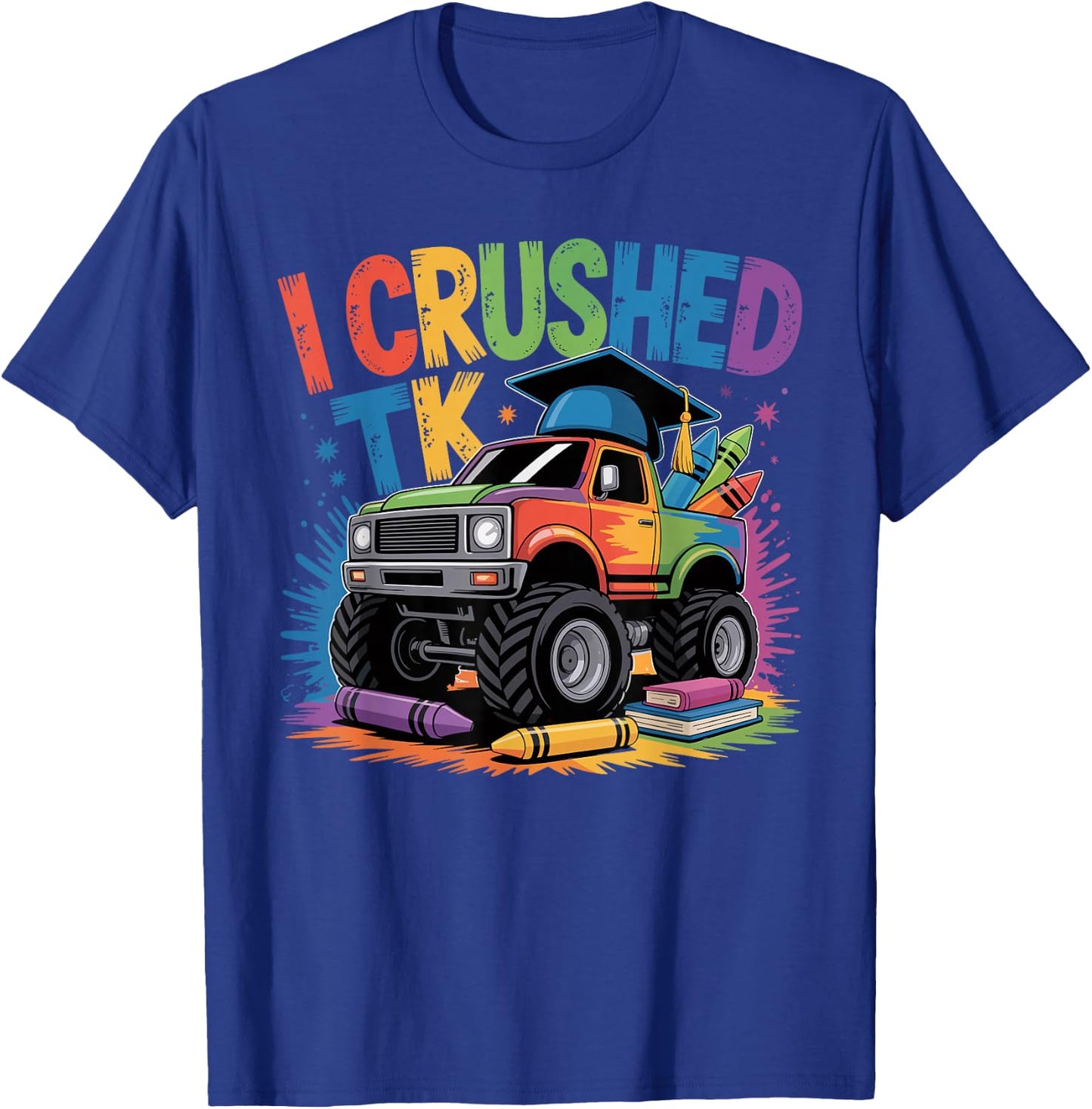 Boys Transitional Kindergarten Monster Truck TK Graduation T-Shirt - T-Shirt | Royal