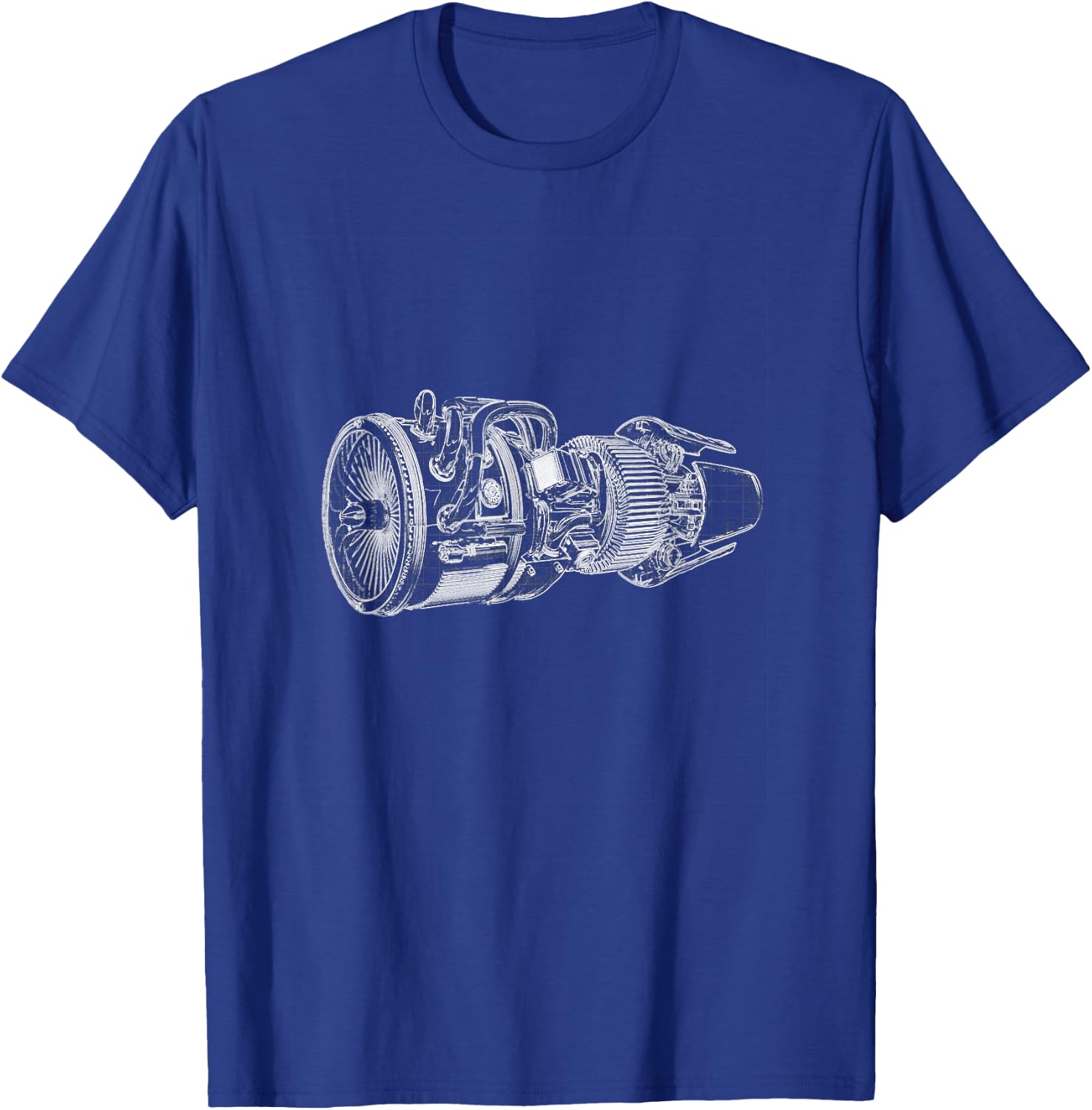 Jet Engine Blueprint Amazing - Engineers / Mechanics T-Shirt - T-Shirt | Royal
