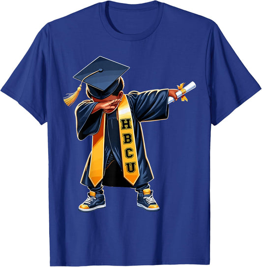 Kids HBCU Funny Boys Grad Dabbing Graduation T-Shirt - T-Shirt | Royal