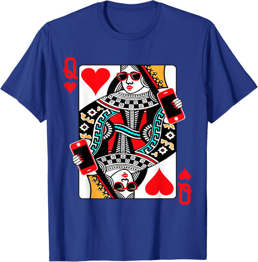 Qween Q of Hearts Funny Girls Blackjack Poker Casino T-Shirt - T-Shirt | Royal