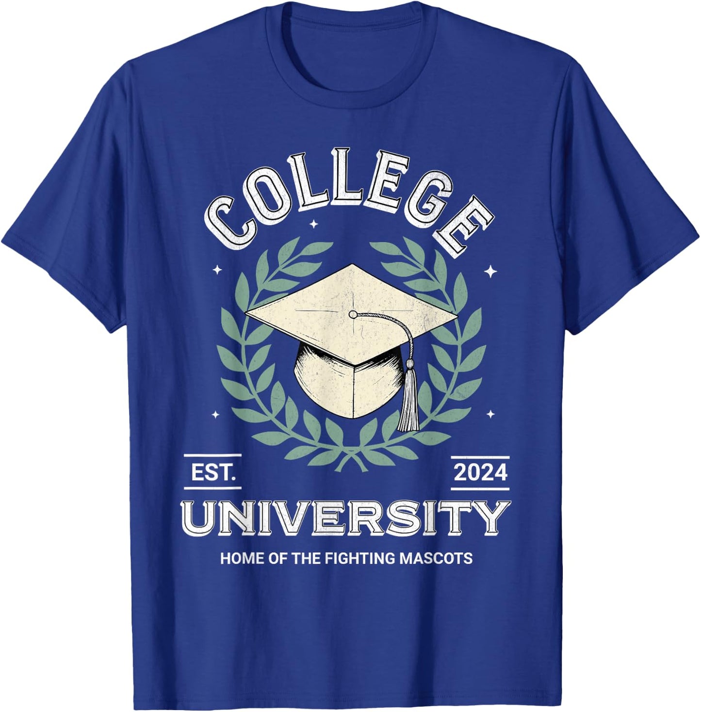 College University Retro Funny Generic Education T-Shirt - T-Shirt | Royal