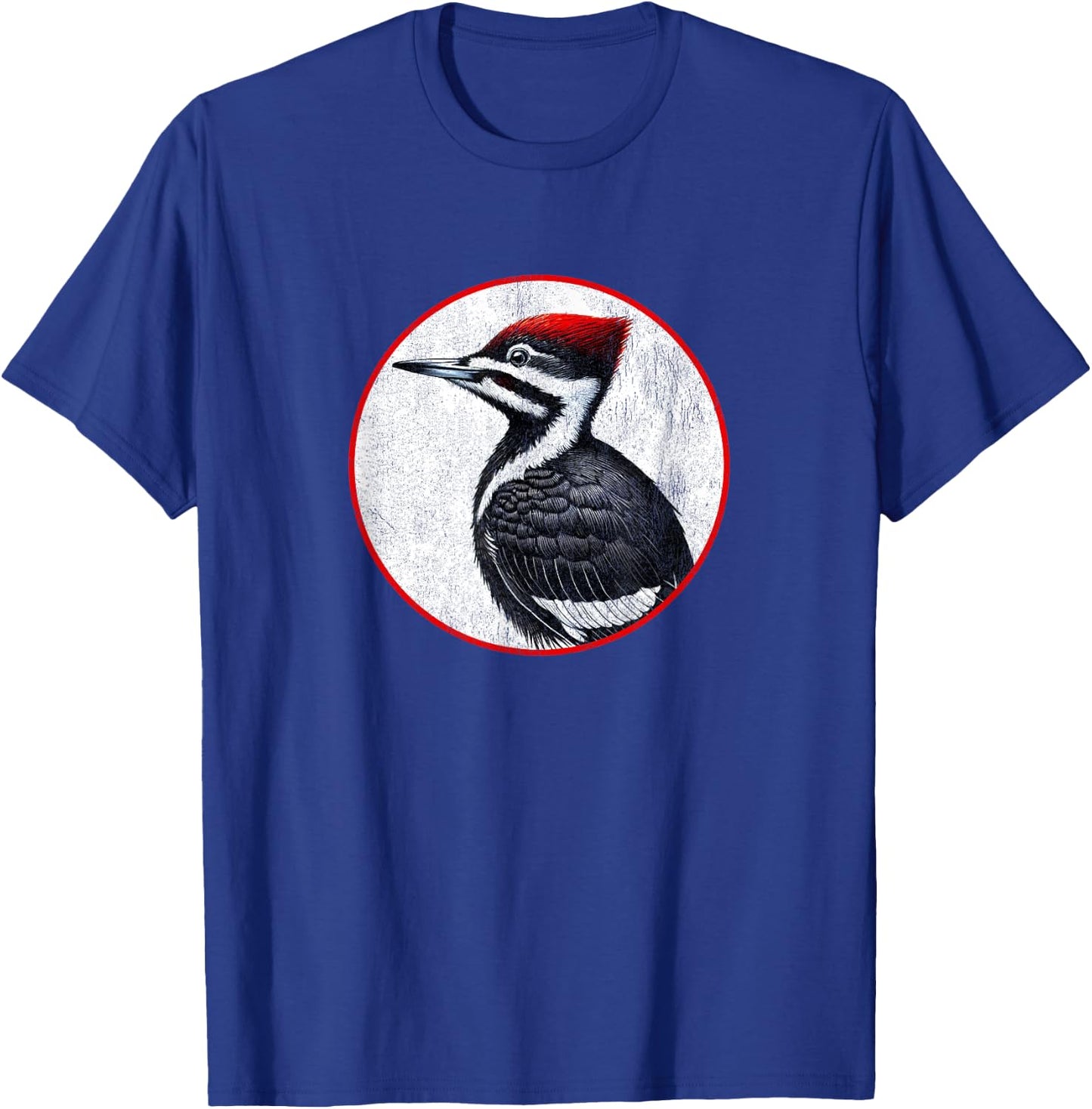 Colorful Retro Pileated Woodpecker Bird Design T-Shirt - T-Shirt | Royal