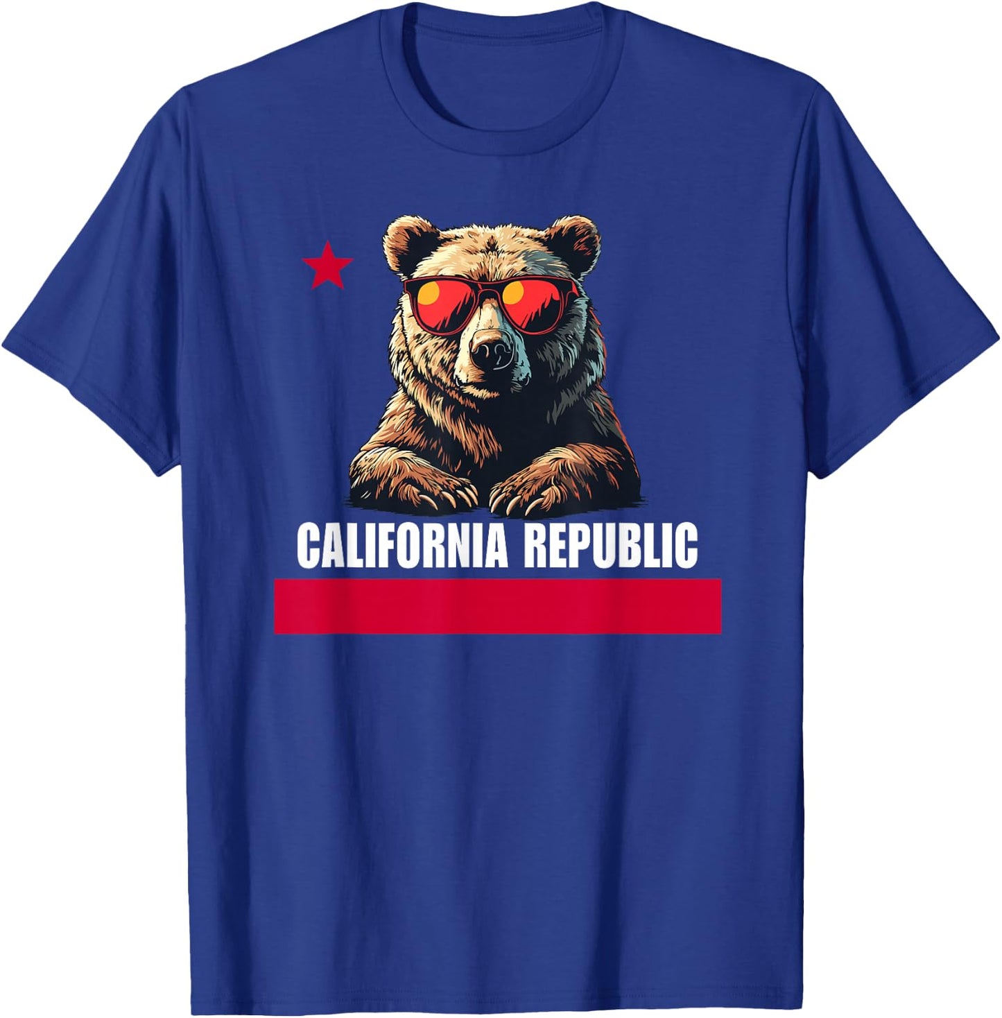 California The Golden State Bear Flag T-Shirt - T-Shirt | Royal