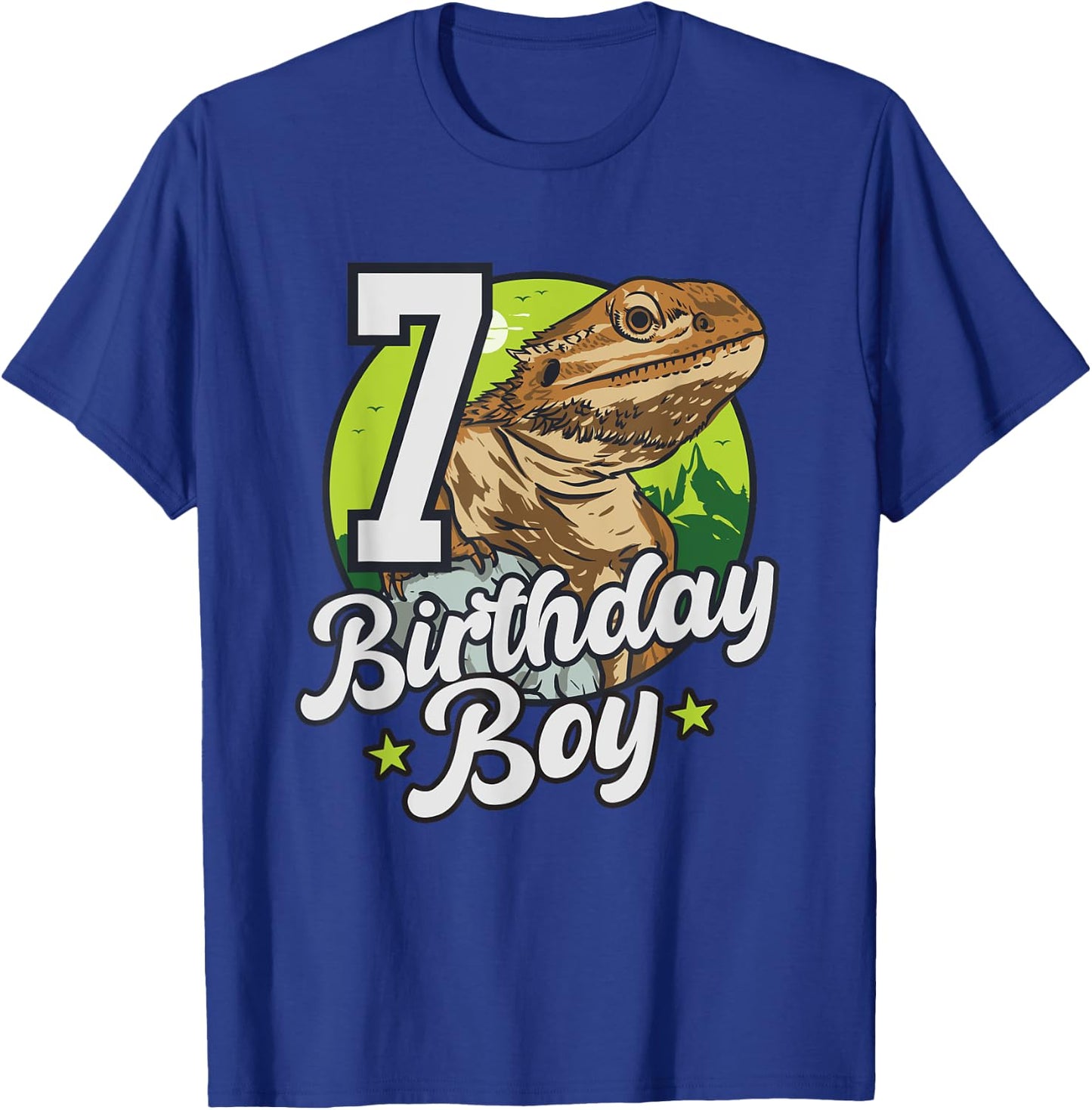 Bearded Dragon Lizard Kids 7th Birthday - 7 Years Boy T-Shirt - T-Shirt | Royal