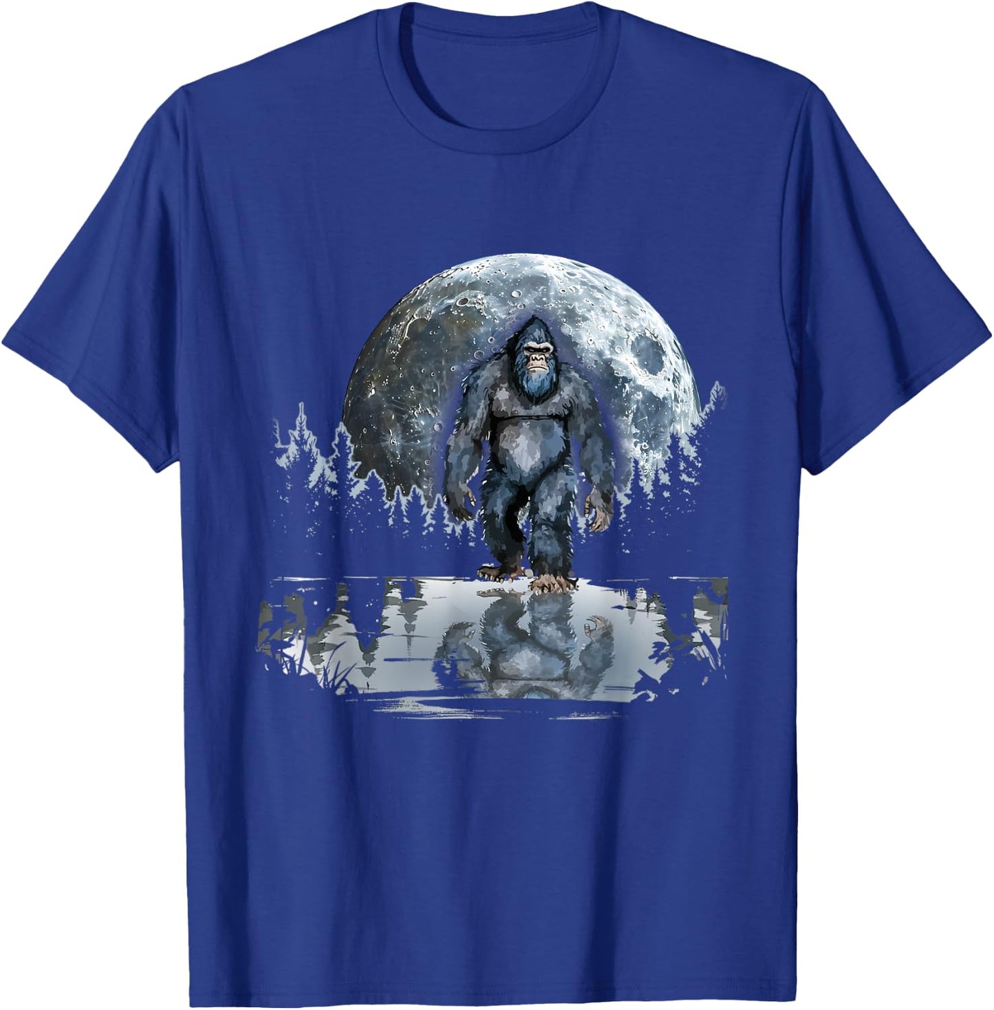 Bigfoot Sasquatch Full Moon In The Forest Women Kids T-Shirt - T-Shirt | Royal
