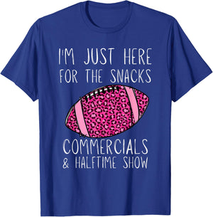 I'm Just Here For The Commercials, Snacks, Girls Football T-Shirt - T-Shirt | Royal