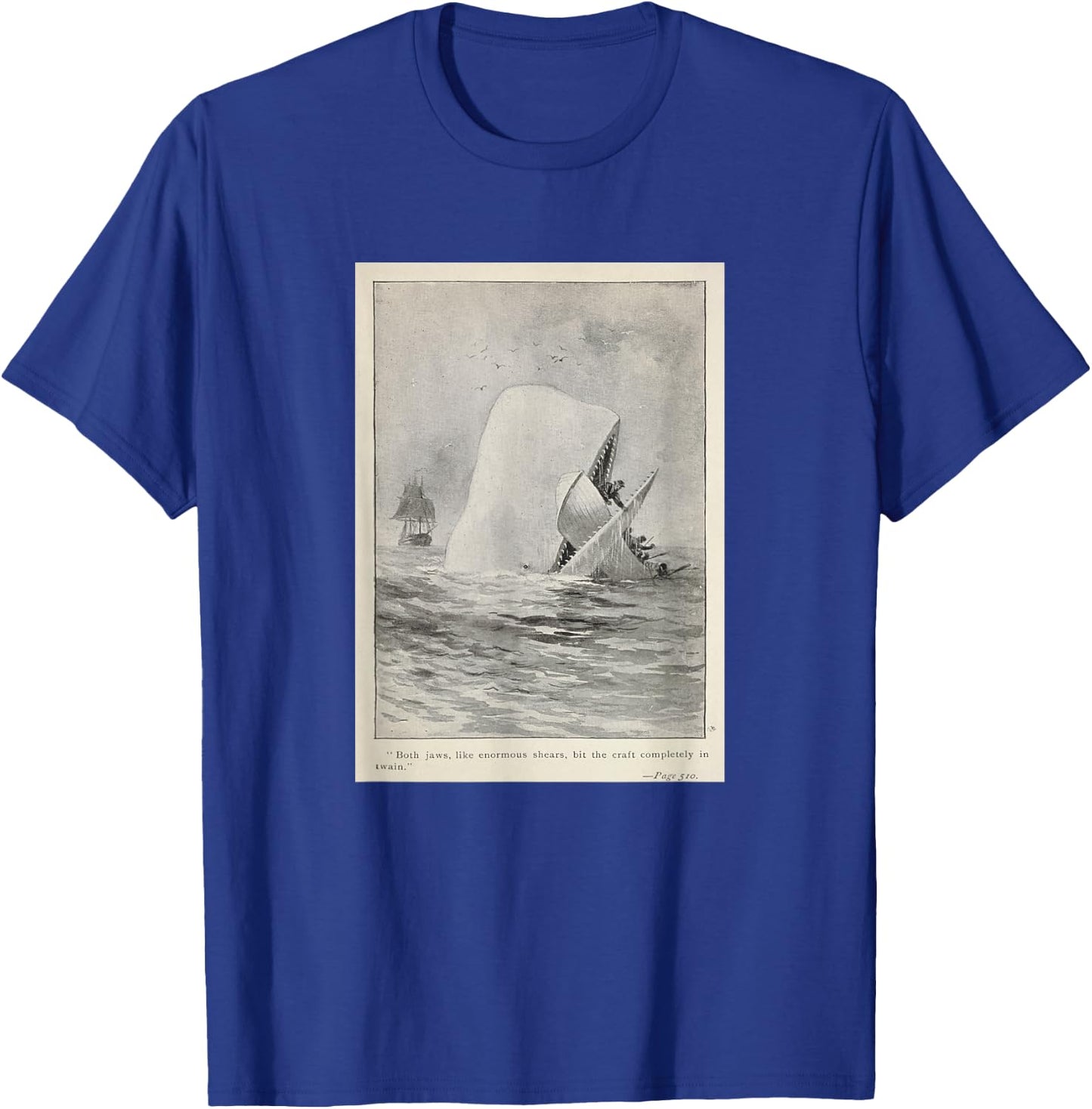 Moby Dick Whale Attacking a Whaling Ship (1892) T-Shirt - T-Shirt | Royal