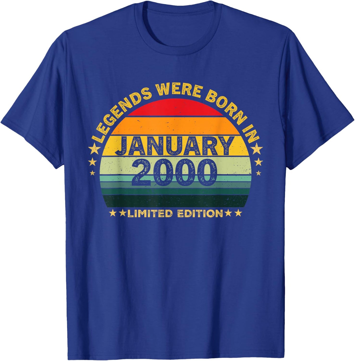 Vintage 26th Birthday Legends were Born in January 2000 T-Shirt - T-Shirt | Royal