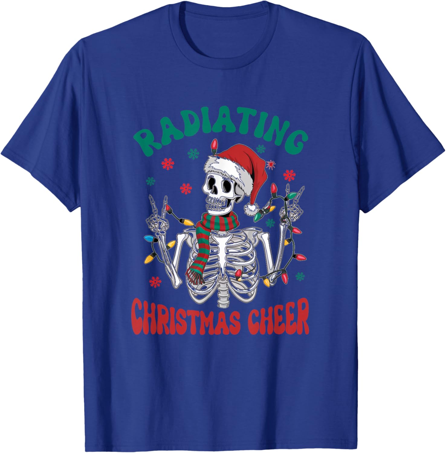 Radiology Christmas Santa Skeleton Xray Technician Rad Tech T-Shirt - T-Shirt | Royal