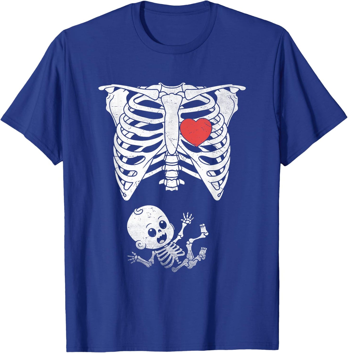 Skeleton Pregnancy Announcement XRay Halloween Moms T-Shirt - T-Shirt | Royal