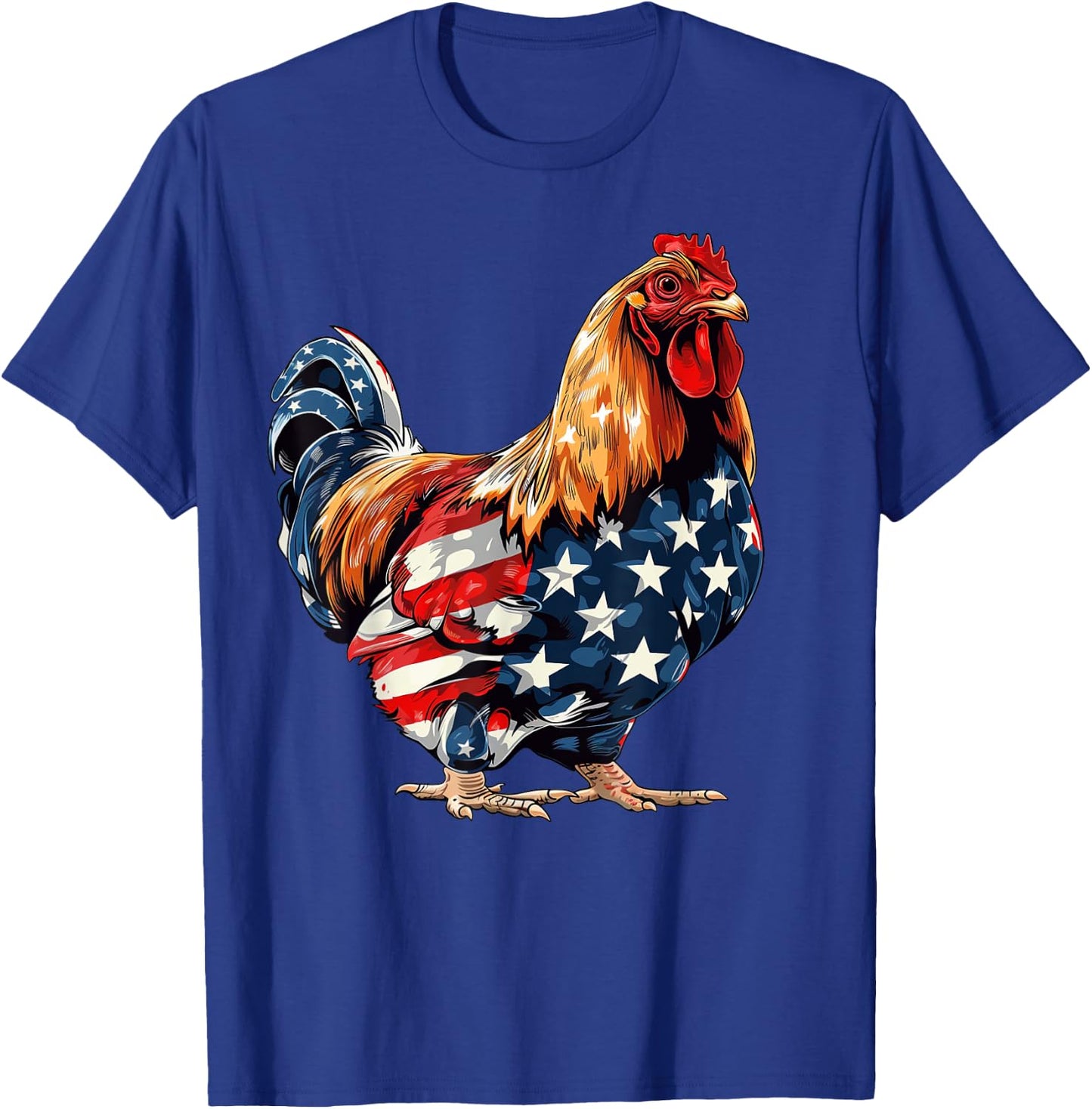 Chicken American Flag 4th of July Chicken Gifts Kids T-Shirt - T-Shirt | Royal