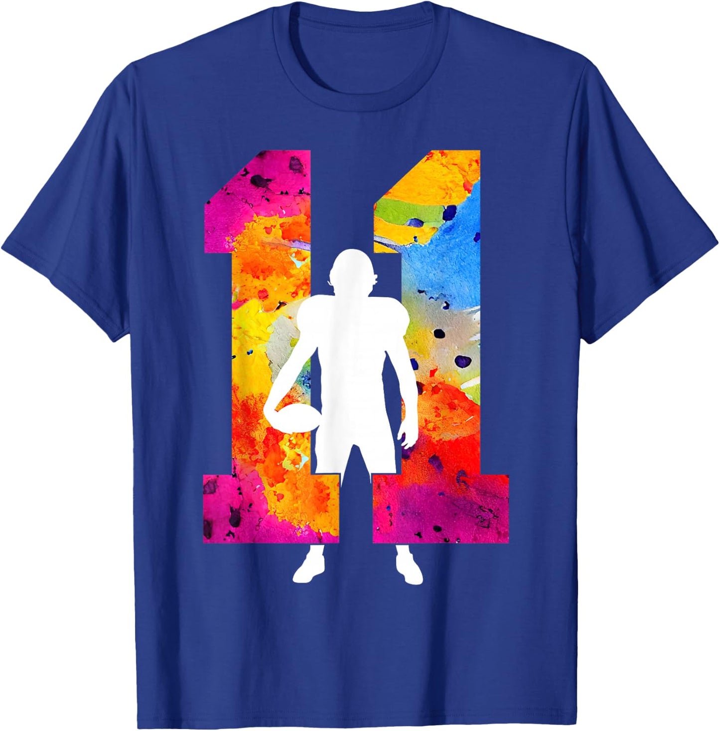 Number 11 Years Football 11th Birthday T-Shirt - T-Shirt | Royal