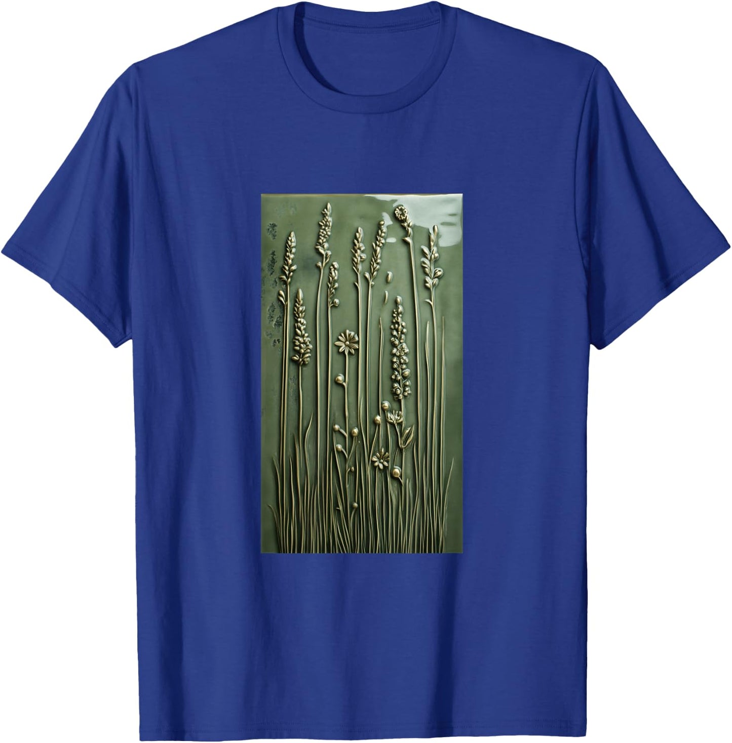 Vibrant Mosaic Tiles Floral Botanical Floral T-Shirt - T-Shirt | Royal