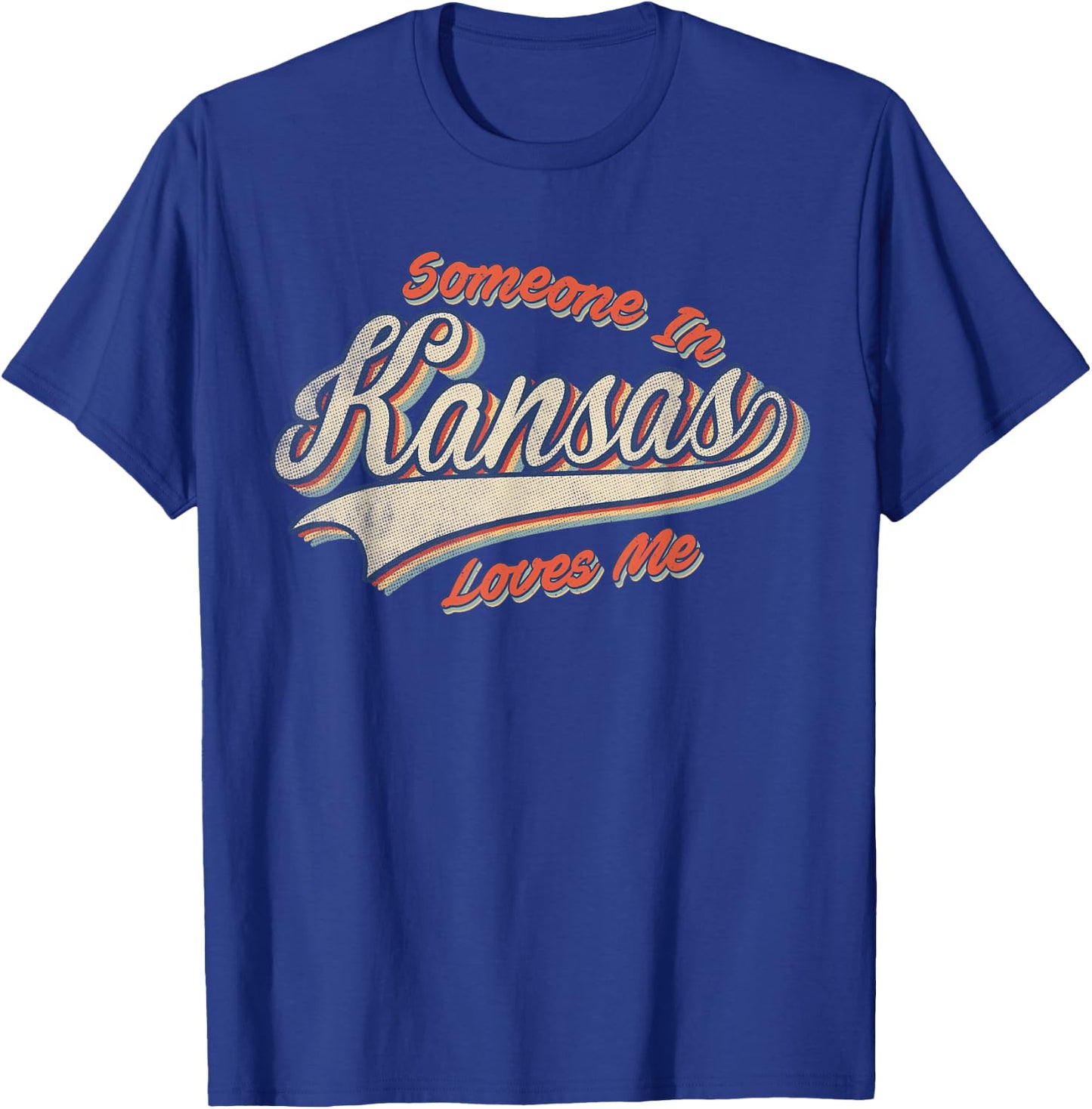 Someone In Kansas Loves Me Retro State Vintage T-Shirt - T-Shirt | Royal