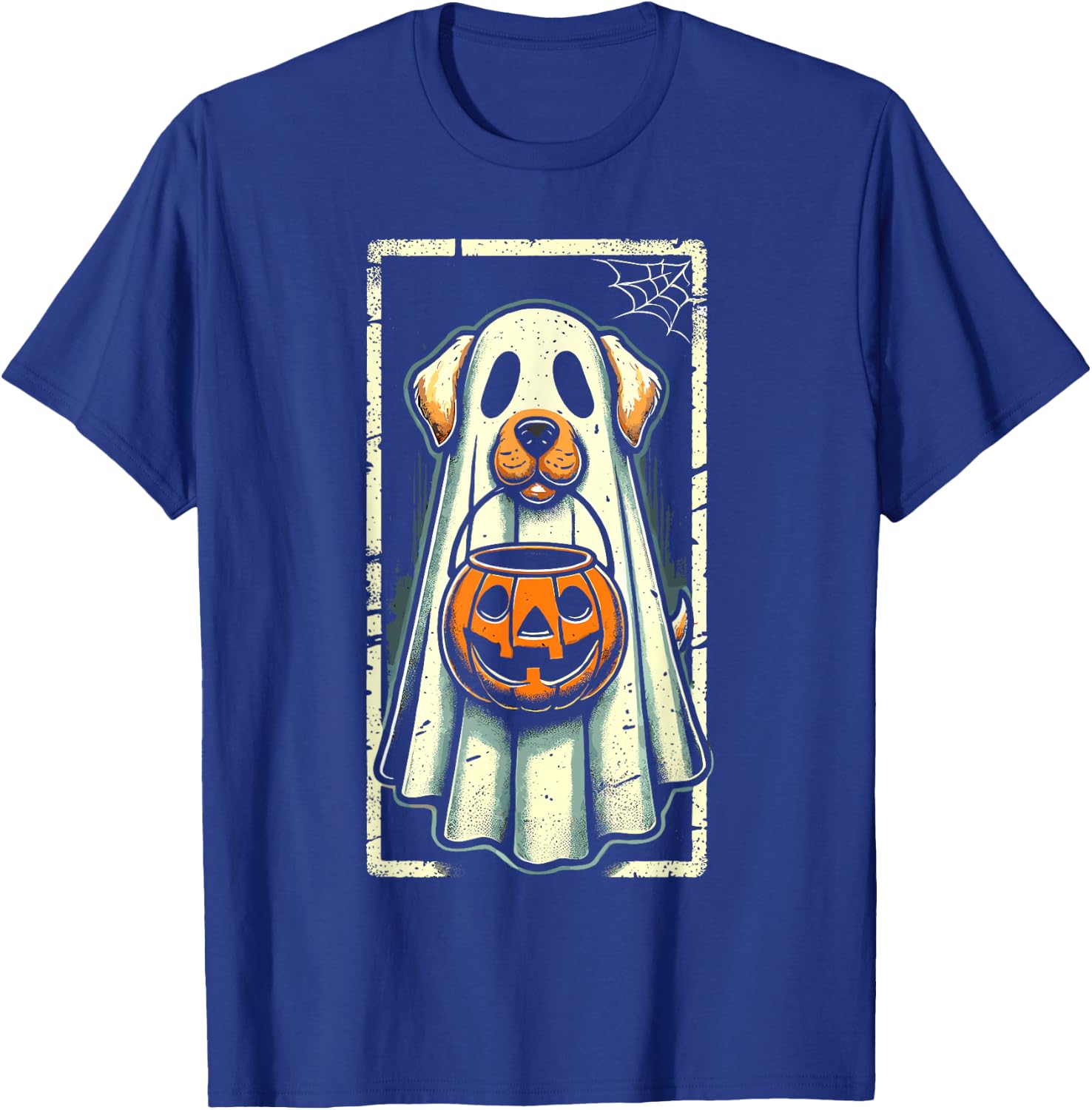 Cute Ghost Dog Men Women Kids Halloween Funny Ghost T-Shirt - T-Shirt | Royal