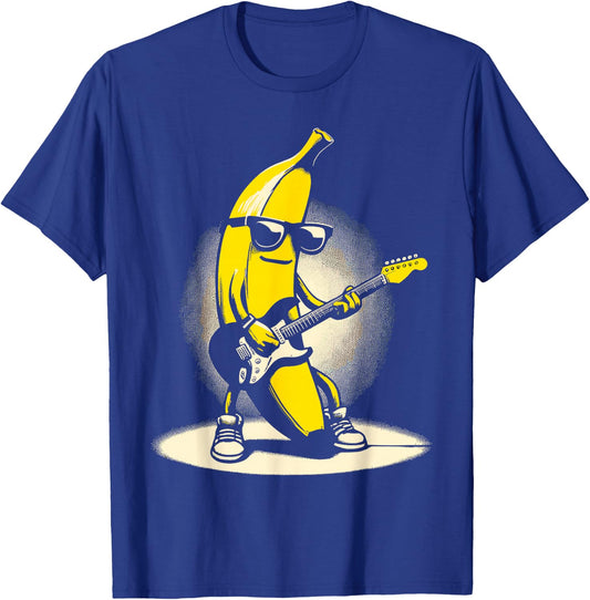 Banana Guitar Rock Music Concert Band Novelty Funny Banana T-Shirt - T-Shirt | Royal