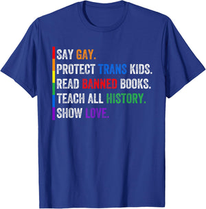 Protect Trans Kids Read Banned Books LGBTQ Ally Pride Month T-Shirt - T-Shirt | Royal