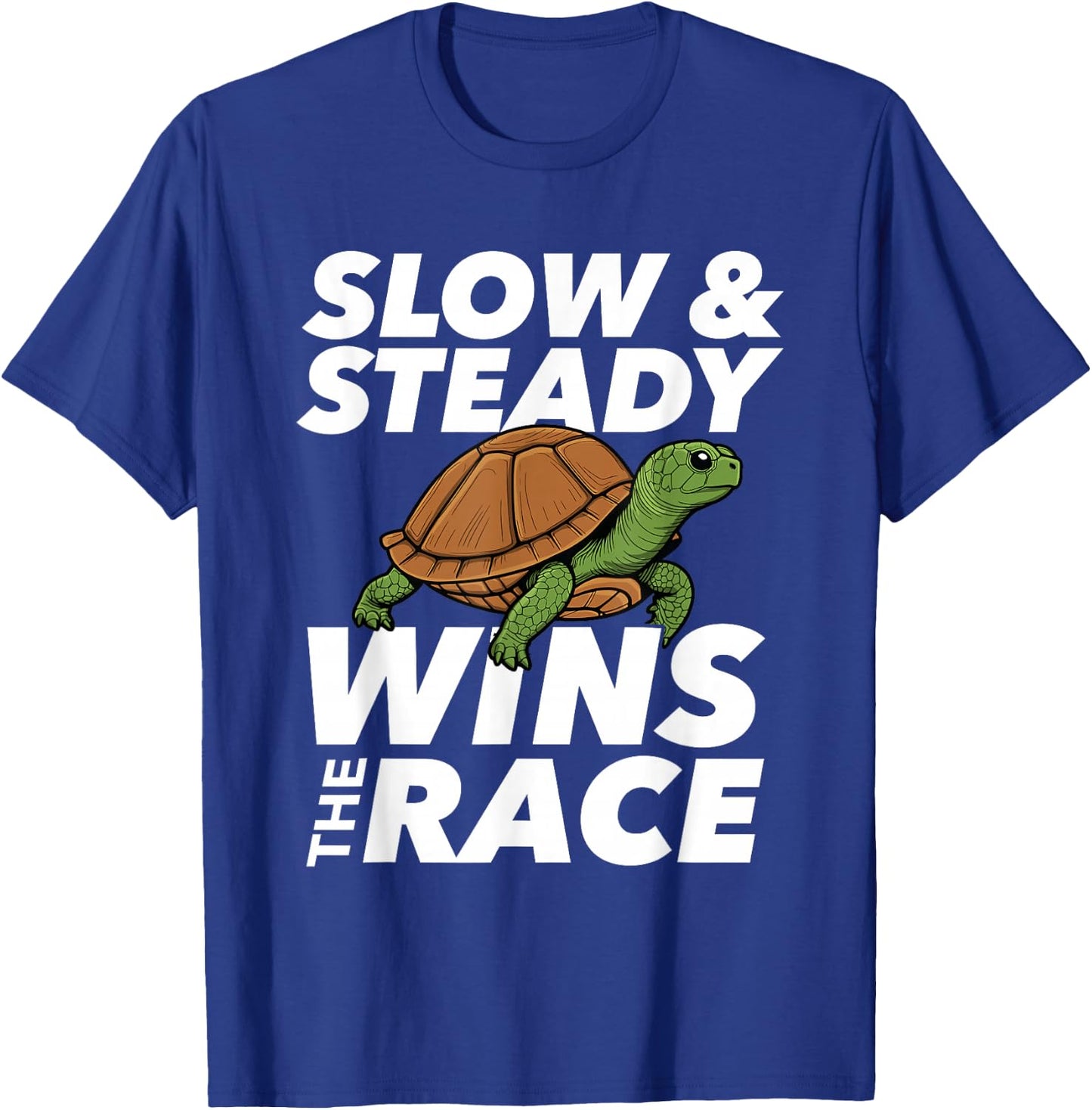 Slow & Steady Wins The Race - Cute Tortoise Beach Sea Turtle T-Shirt - T-Shirt | Royal