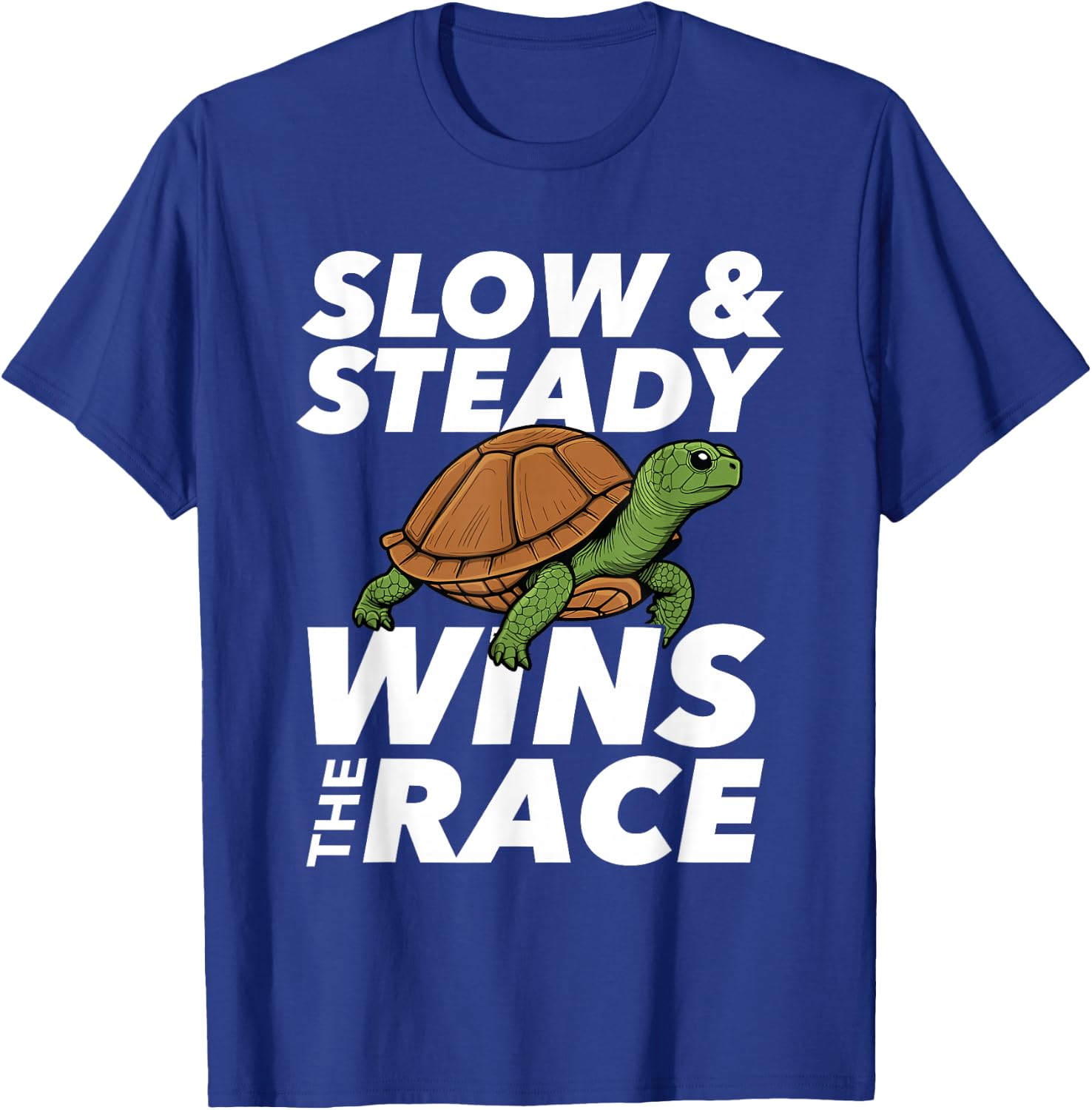 Slow & Steady Wins The Race - Cute Tortoise Beach Sea Turtle T-Shirt - T-Shirt | Royal
