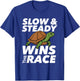 Slow & Steady Wins The Race - Cute Tortoise Beach Sea Turtle T-Shirt - T-Shirt | Royal