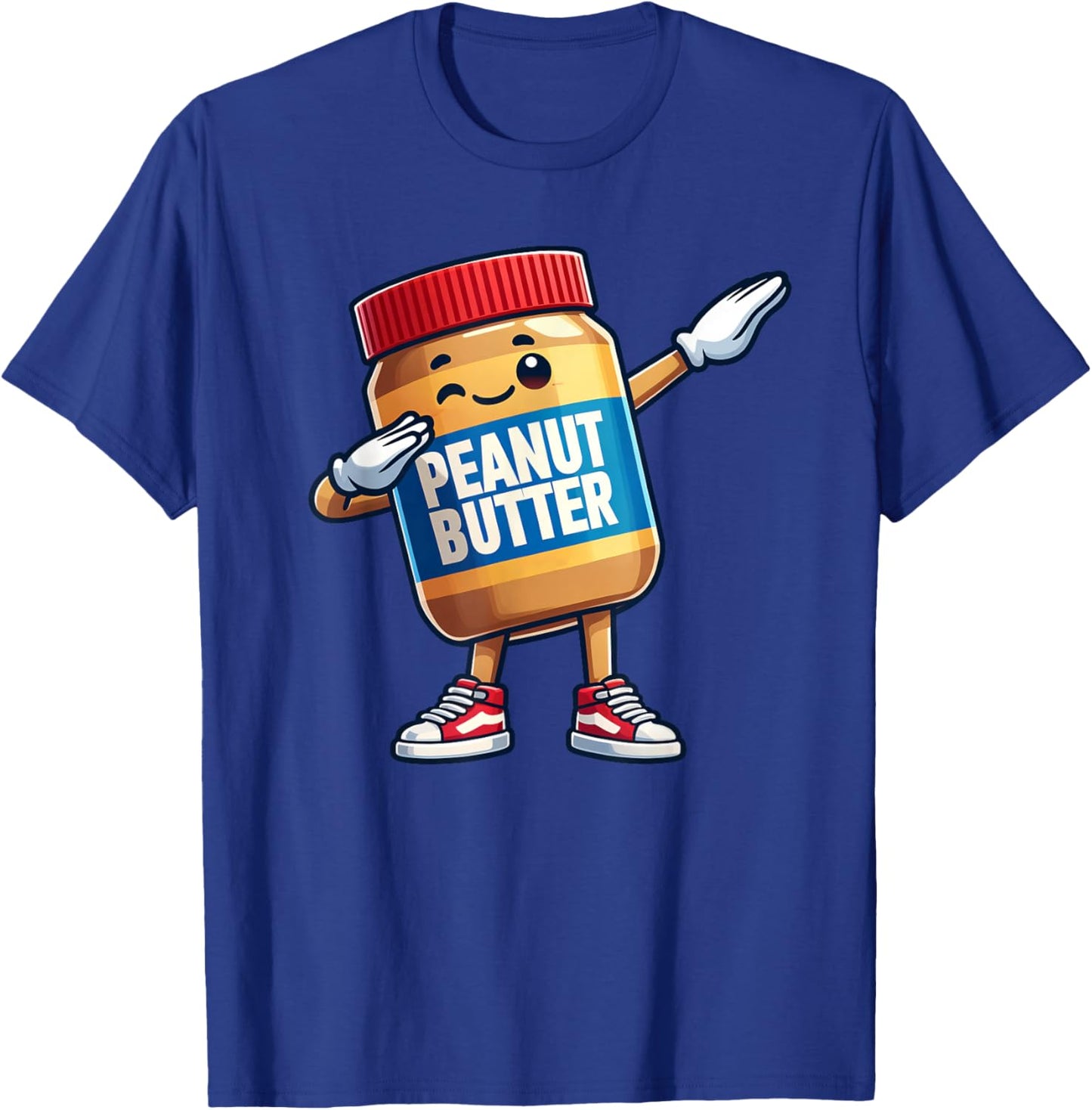 Funny Peanut Butter Jelly Jar Dabbing Boys Girls Kids T-Shirt - T-Shirt | Royal