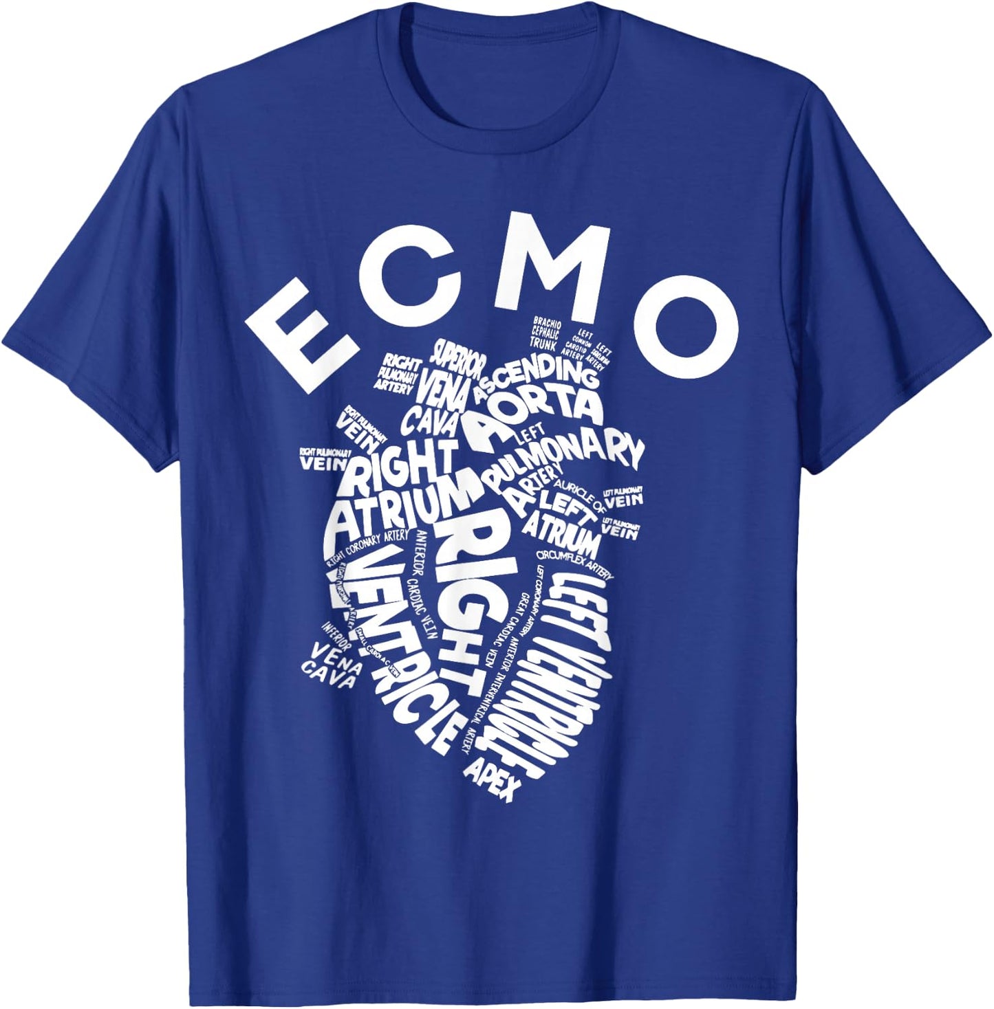 ECMO Heart Nurse Anatomy ECMO Specialist Crew CVICU T-Shirt - T-Shirt | Royal