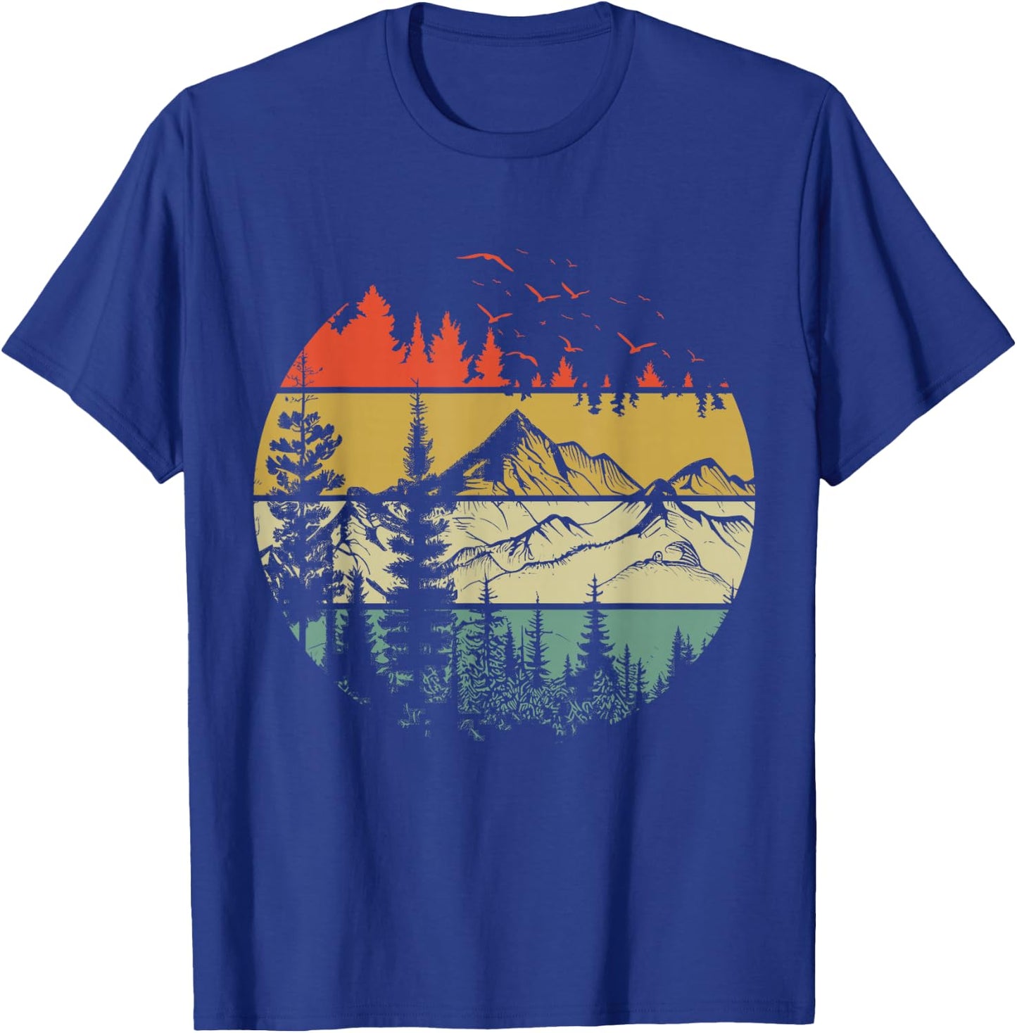 Trees Wildlife Nature Vintage Forest T-Shirt - T-Shirt | Royal