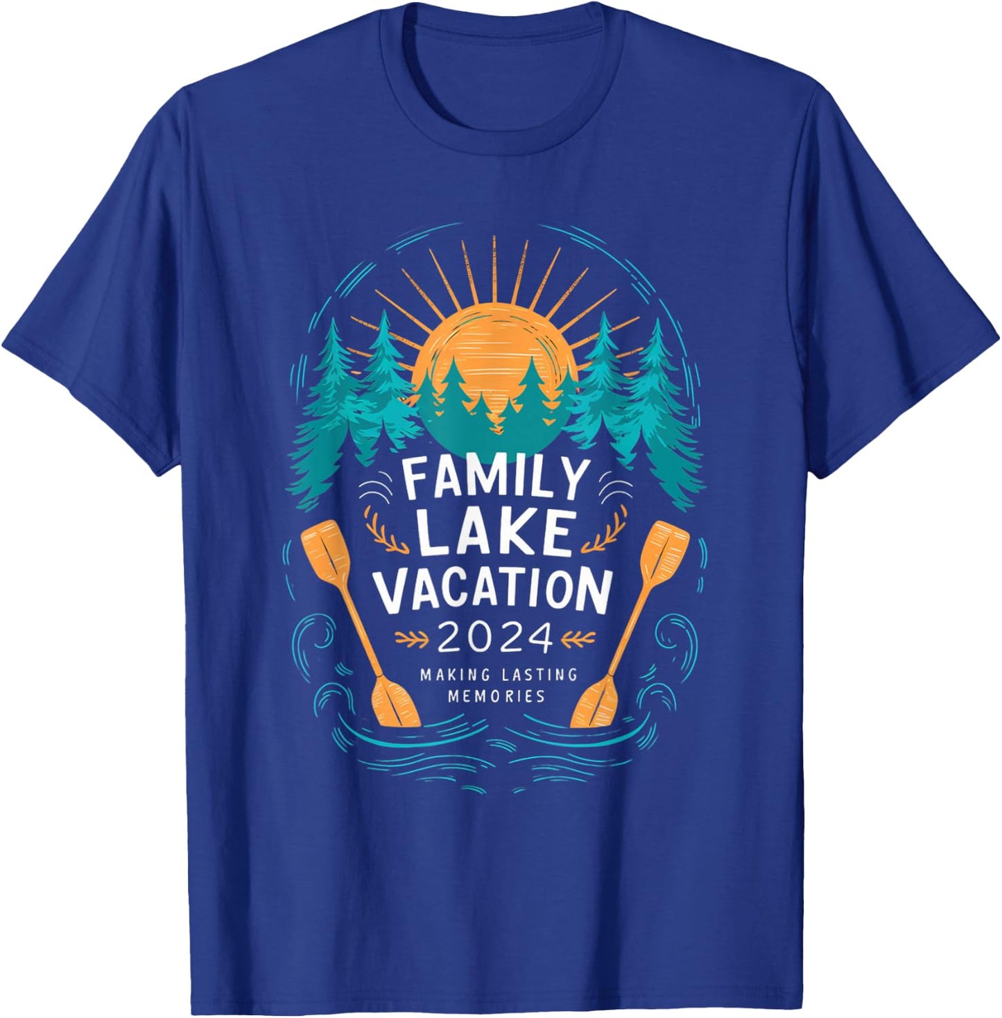 Matching 2024 Camping Hiking Cabin Family Lake Vacation 2024 T-Shirt - T-Shirt | Royal