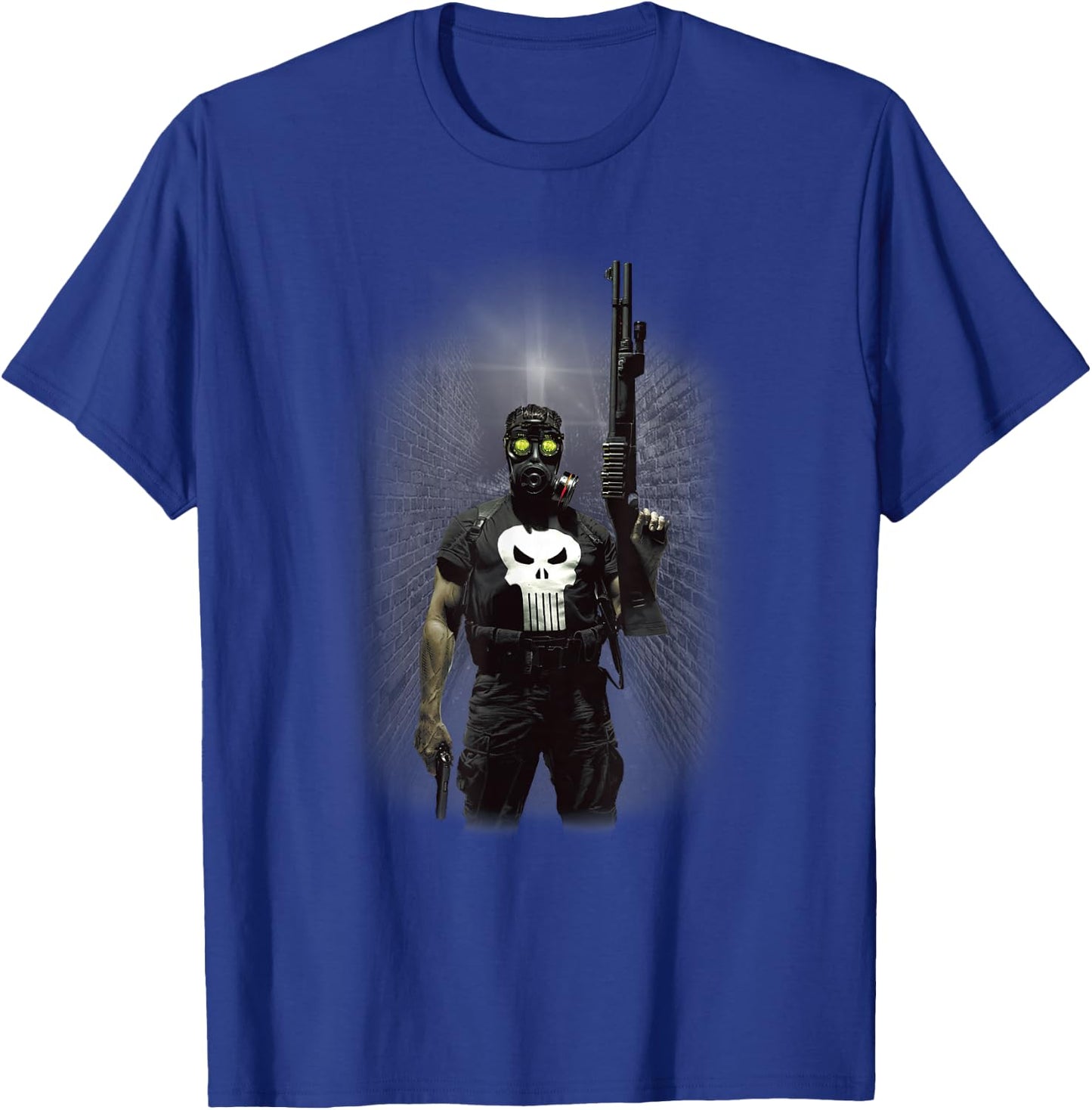Marvel Comics Punisher Dark Alley Portrait Small T-Shirt - T-Shirt | Royal