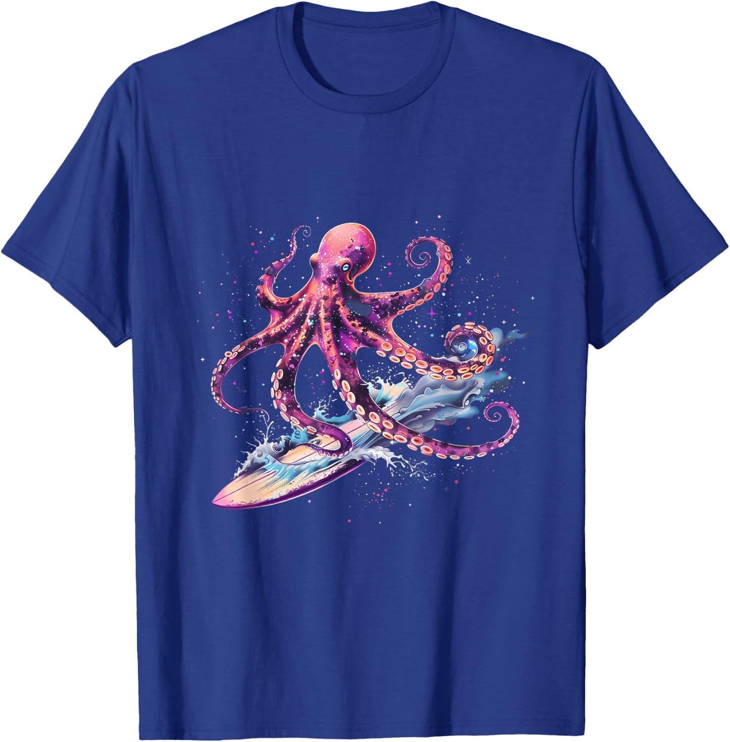 Cthulhu Surfing Octopus Lover Sea Monster Ocean Sea Animal T-Shirt - T-Shirt | Royal