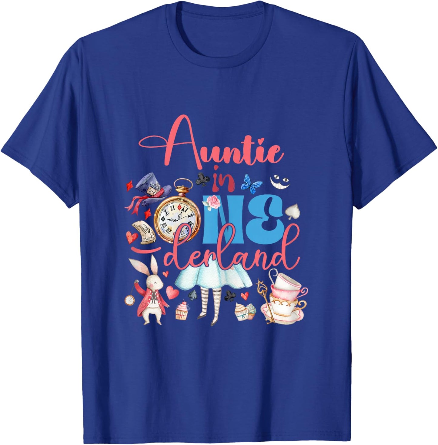 Alice Auntie in ONEderland Birthday Family T-Shirt - T-Shirt | Royal