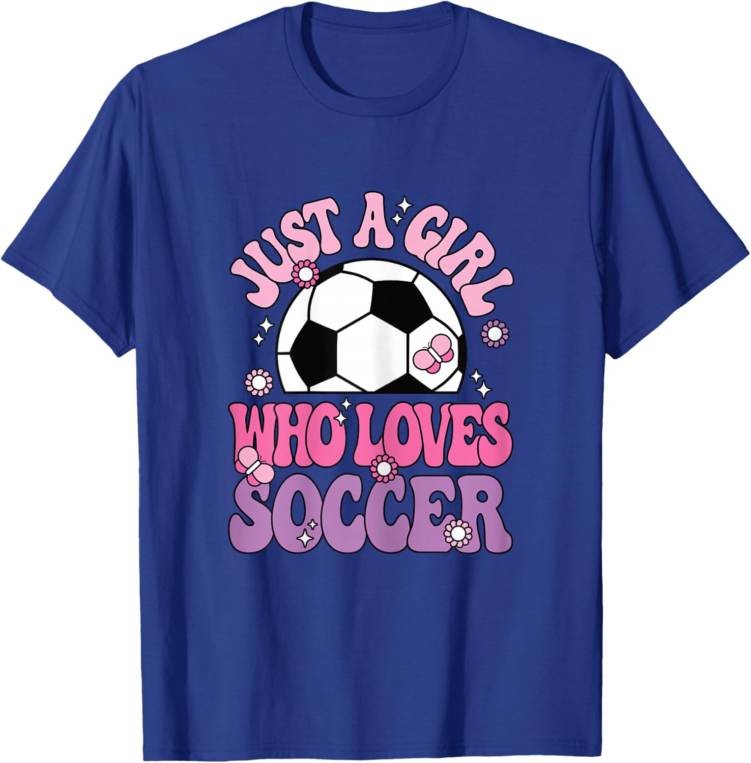 Just A Girl Who Loves Soccer Cute Soccer Player Girls Kids T-Shirt - T-Shirt | Royal