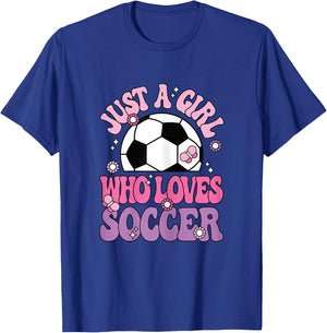 Just A Girl Who Loves Soccer Cute Soccer Player Girls Kids T-Shirt - T-Shirt | Royal