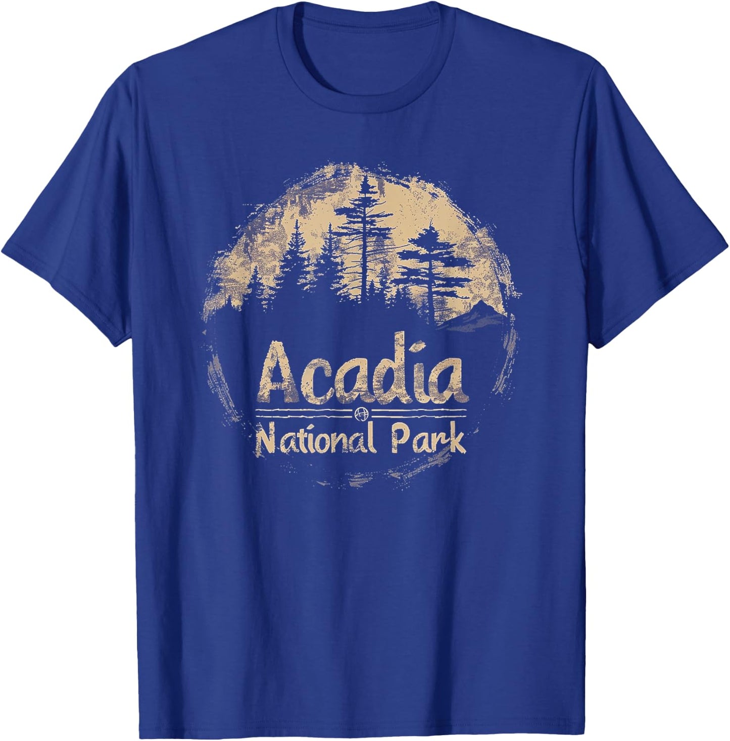 Acadia - US National Park Vintage Men Women Kids Retro T-Shirt - T-Shirt | Royal