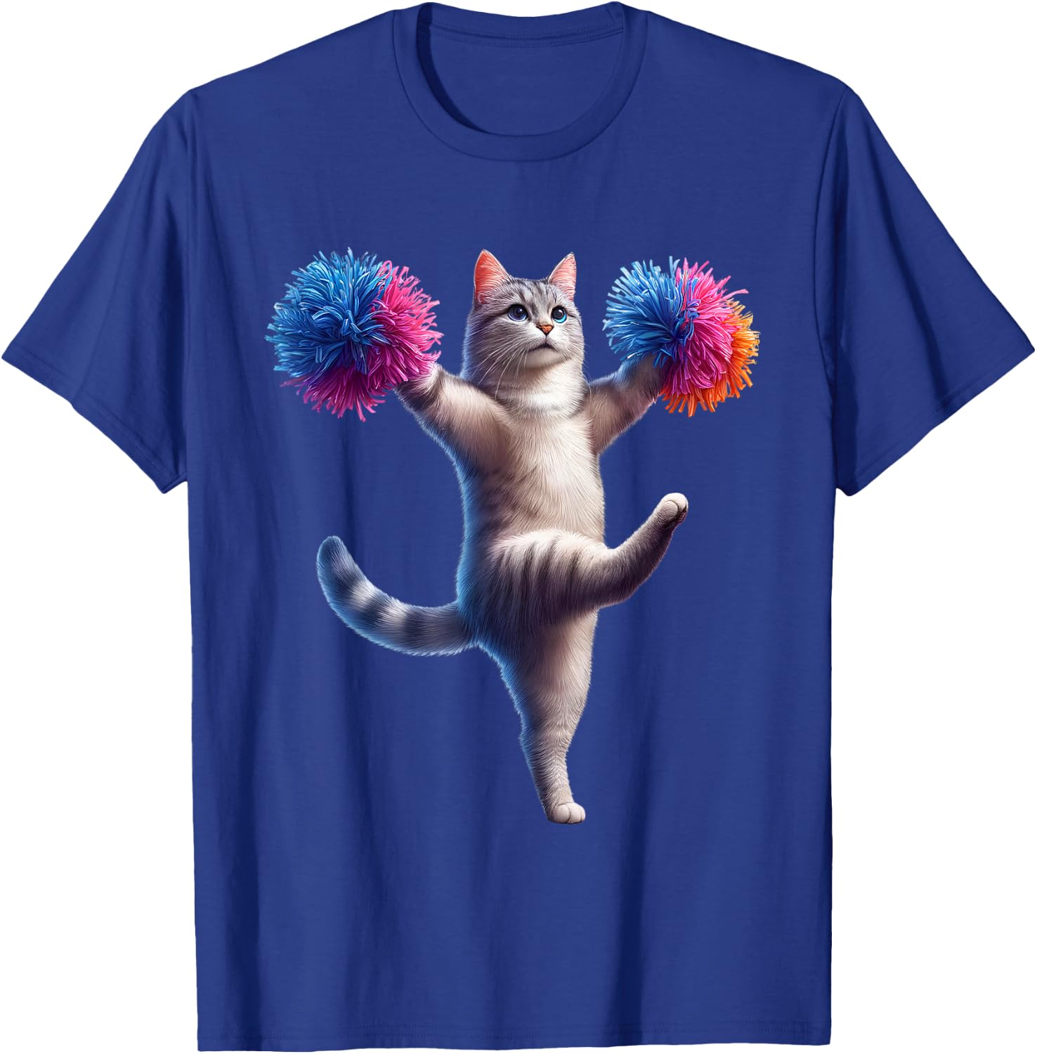 Cat Cheerleading Cheerleader Kitten Lover T-Shirt - T-Shirt | Royal