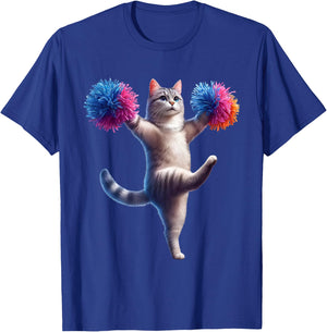 Cat Cheerleading Cheerleader Kitten Lover T-Shirt - T-Shirt | Royal