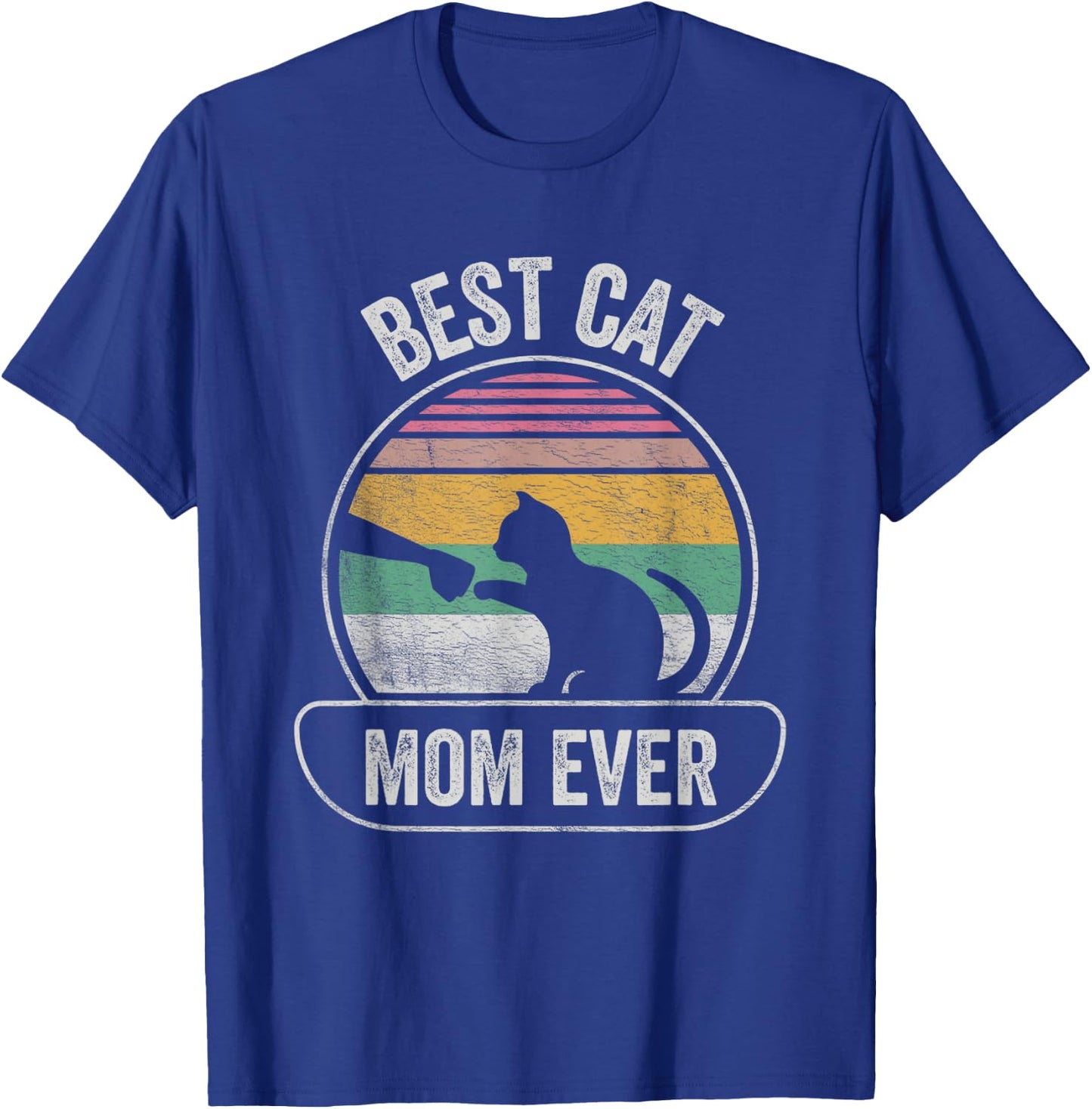 Vintage Retro Best Cat Mom Ever Cat Shirts Gift T-Shirt - T-Shirt | Royal