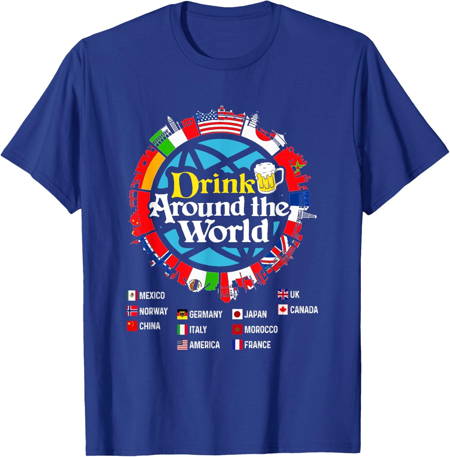Funny Drinkers Quote Adults Vacations Drinking Countries T-Shirt - T-Shirt | Royal